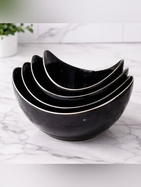 Ceramic Nesting Lotus Bowl Set